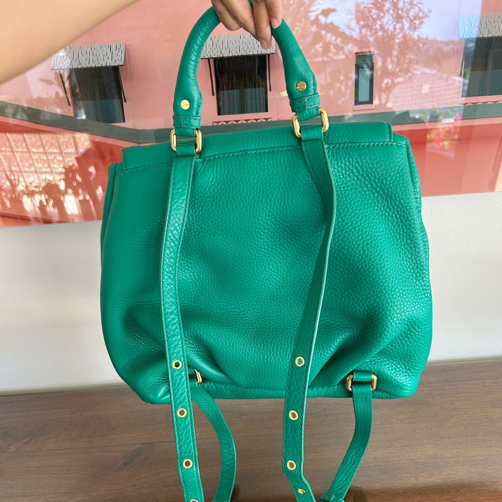 Rare Marc Jacobs Green Leather Backpack - Picture 2 of 11